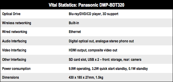 Panasonic DMP-BDT320 3D Blu-ray player