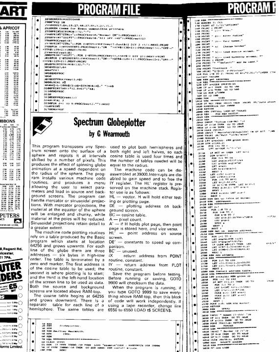 PCW Spectrum listing