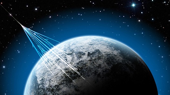 Cosmic rays hitting Earth