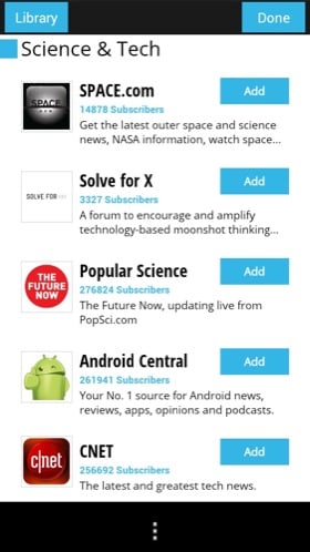 Google Currents Android app screenshot