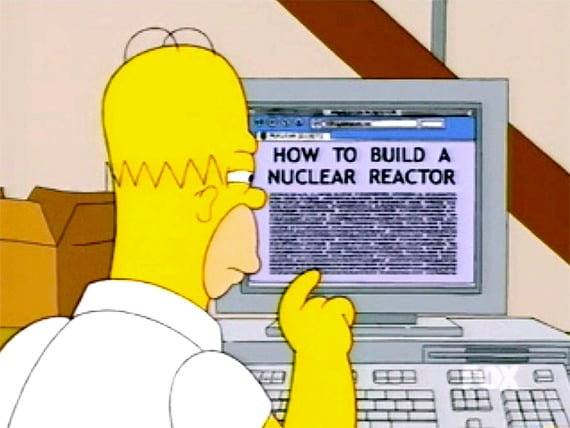 Homer Simpson reading on PC