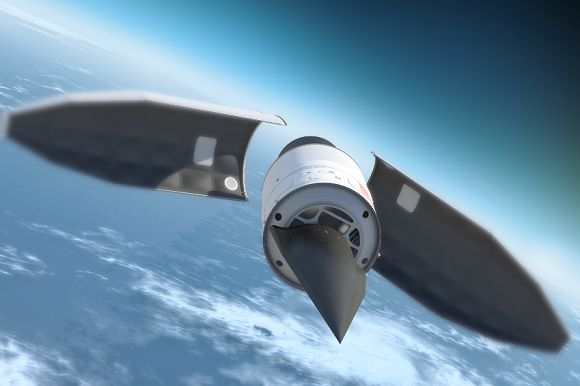 Concept art showing the HTV-2's fairing opening after ascent through the atmosphere. Credit: DARPA