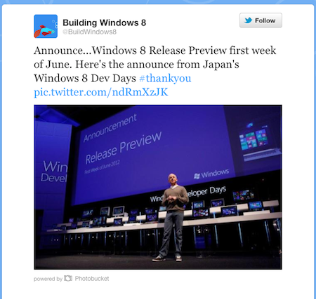 Steven Sinofsky announces Win8 release preview