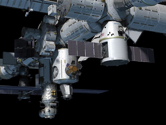 Artist's impression of the Dragon at the ISS