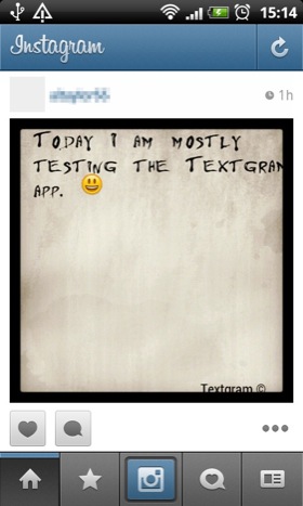 Android app Textgram screenshot