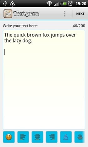 Android app Textgram screenshot