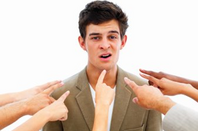 fingers pointing at man