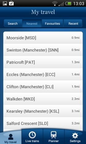 National Rail Enquiries Android app screenshot