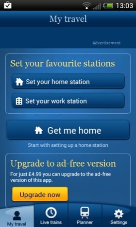 National Rail Enquiries Android app screenshot