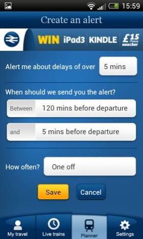 National Rail Enquiries Android app screenshot