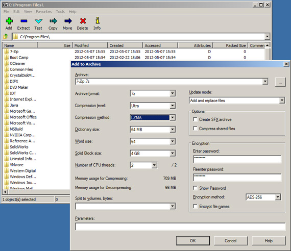 7-zip file compression utility