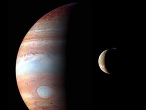 Jupiter and its volcanic moon Io