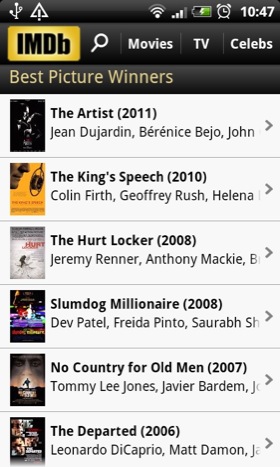 IMDb Android app screenshot