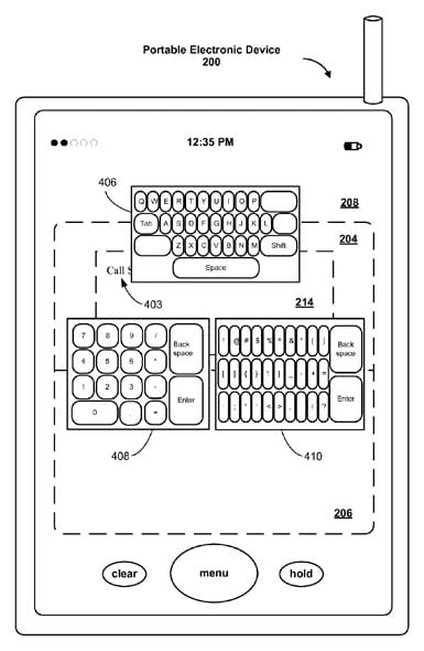 Apple soft-keyboard selection patent illustration