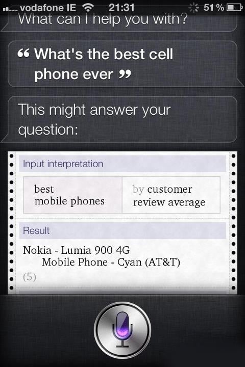 Siri suggests Nokia