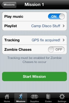 iOS app Zombies Run screenshot