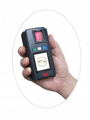 Fingerprint scanner, CREDIT: Metropolitan Police Press Office