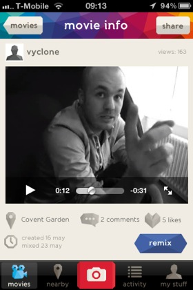 Vyclone iPhone app screenshot
