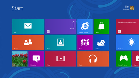 Windows 8 new start screen