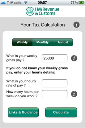 HMRC Tax Calc iOS app