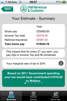 HMRC Tax Calc iOS app