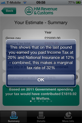 HMRC Tax Calc iOS app