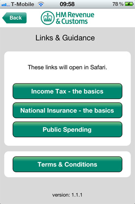 HMRC Tax Calc iOS app