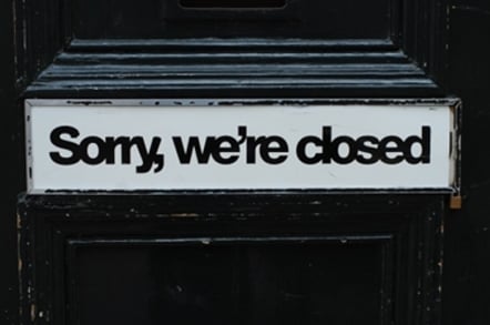 closed_sign shut down under collapsed liquidation