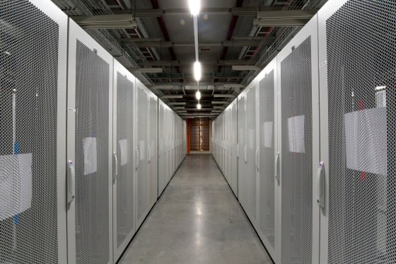 Empty racks awaiting customer kit at HP's Aurora data centre