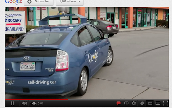 Google Self Driving Car, screengrab youtube video by google