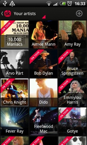 Songkick Concerts Android app screenshot