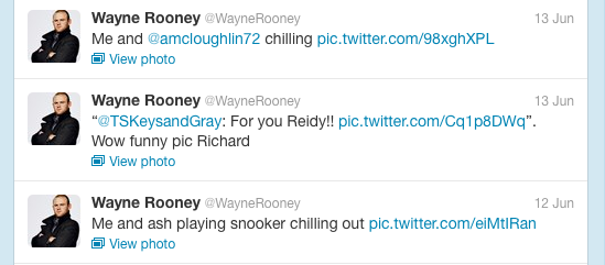 Wayne Rooney's Twitter, screengrab