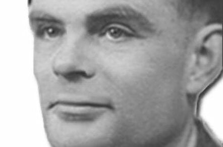 Black and white pic of Alan Turing