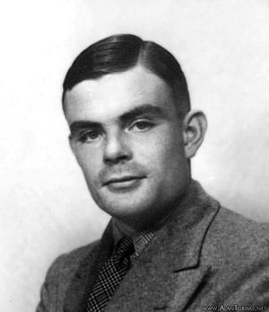 black and white pic of alan turing