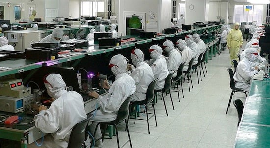 Workers in a Foxconn plant, credit: Steve Jurvetson from Menlo Park, USA