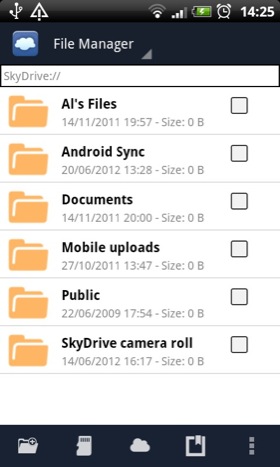 FolderSync Android app screenshot