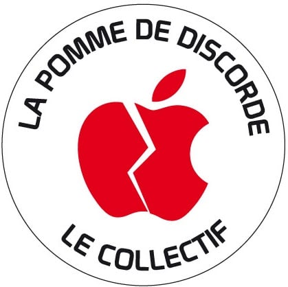 Logo of the La pomme de discorde movment, credit la pomme de discorde