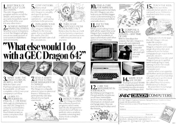 Dragon 64 ad from the GEC era