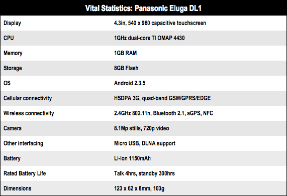 Panasonic Eluga DL1 waterproof Android smartphone