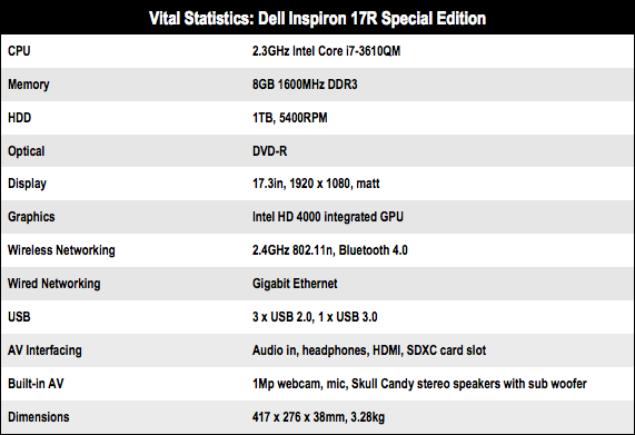 Dell Inspiron 17R 17in Core i7 notebook