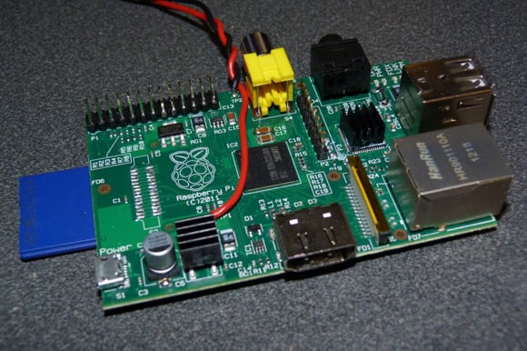 The modified Raspberry Pi board