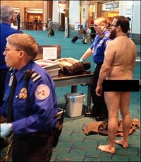John Brennan protests TSA security by going starkers