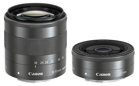 EF-M 22mm f/2 STM pancake and the EF-M 18-55mm f/3.5-5.6 IS STM standard zoom