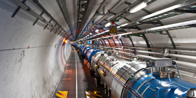 View of the LHC tunnel sector 3 to 4