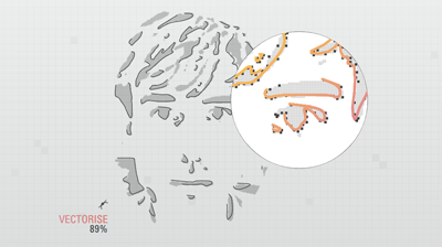 A person's face depicted in sand thanks to the getUserMedia API and the new version of Chrome