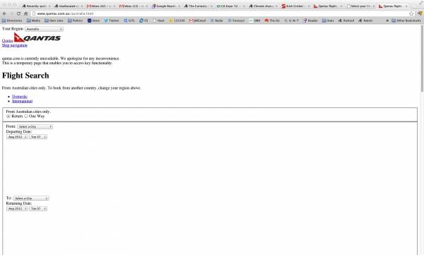 Qantas' retro website look