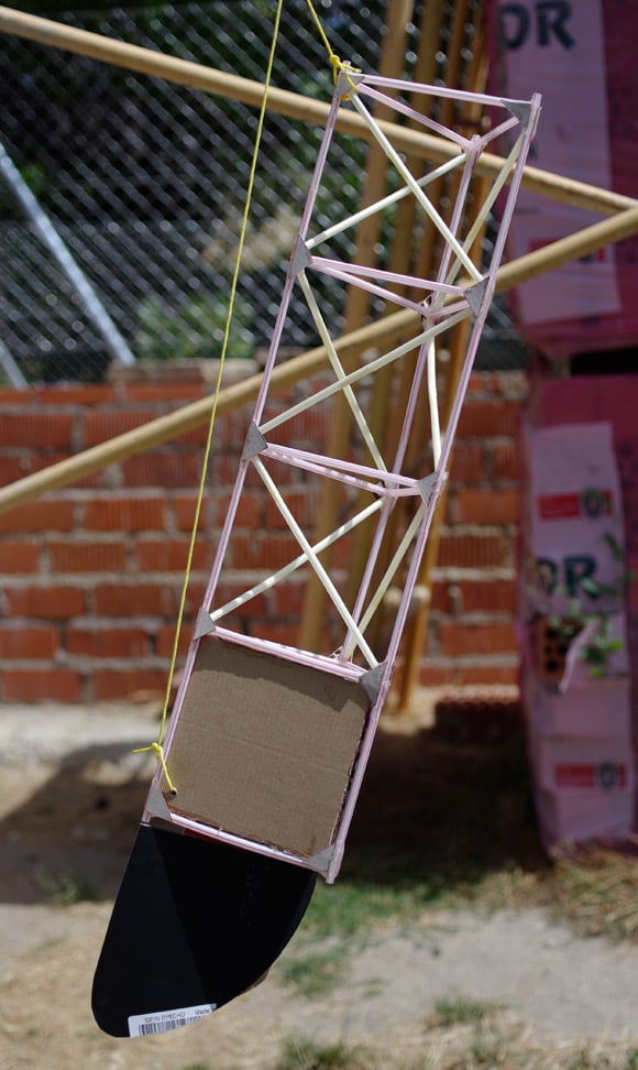 The one-quarter scale model of our flying truss, with tail