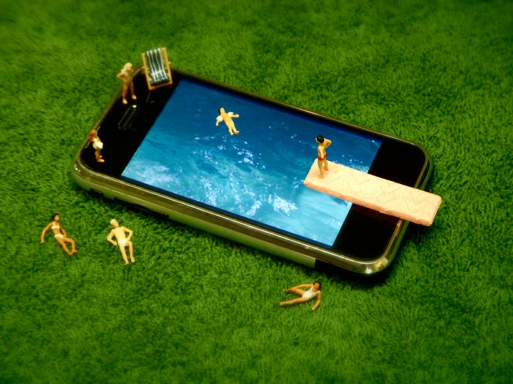 iPhone swimming pool