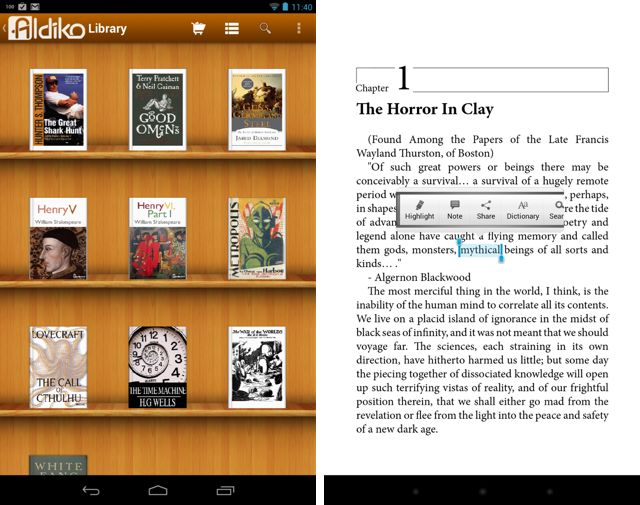 Aldiko Premium Android e-book app