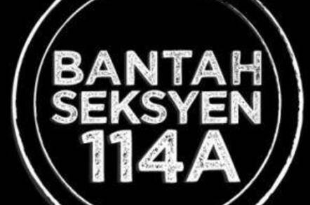 The Stop Amendment 114a logo in Malay